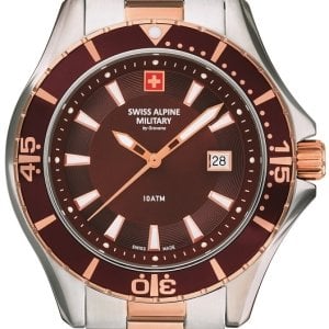 Swiss Alpine Military Herrklocka 7040.1156 Nautilus Brun/Stål Ø46 mm