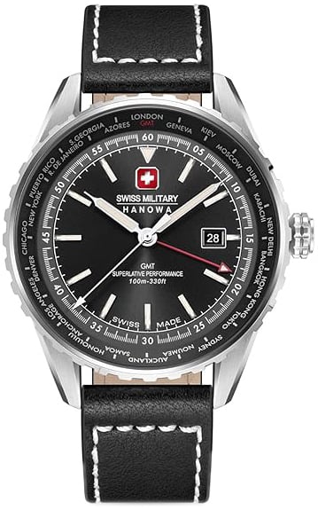 Swiss Military Hanowa Herrklocka SMWGB0003201 Hanowa Svart/Läder