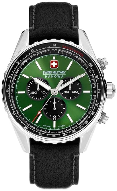 Swiss Military Hanowa Herrklocka SMWGC0000305 Afterburn Grön/Läder
