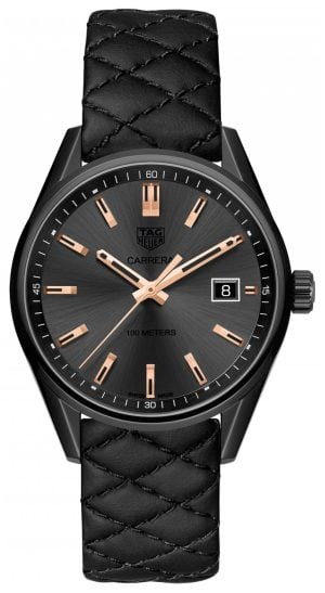 TAG Heuer Damklocka WAR1113.FC6392 Carrera Lady Svart/Läder Ø39 mm