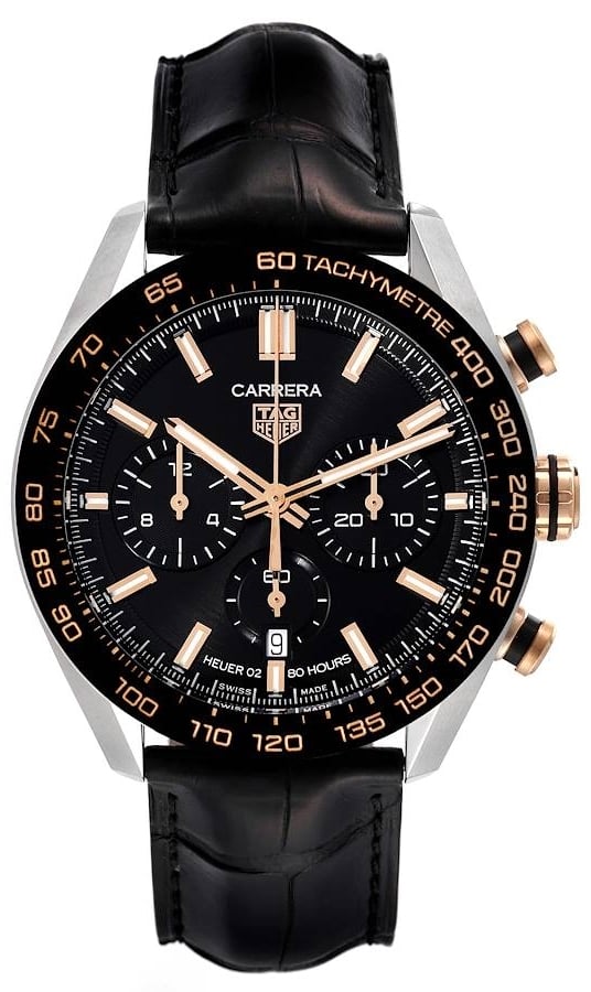 TAG Heuer Herrklocka CBN2A5A.FC6481 Carrera Svart/Läder Ø44 mm