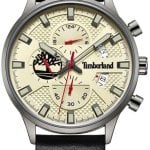 timberland herrklocka tdwgf2181803 dracut beige/läder ø43 mm