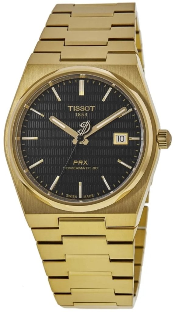 Tissot Herrklocka T137.407.33.051.00 Prx Svart/Guldtonat stål Ø40 mm