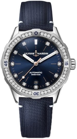Ulysse Nardin Damklocka 8163-182B-13 Diver Blå/Läder Ø39 mm
