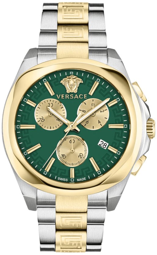 Versace Damklocka VE3CA0623 Chrono Grön/Gulguldtonat stål Ø40 mm