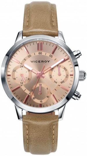 Viceroy Damklocka 471032-97 Classic Guldtonad/Läder Ø35 mm