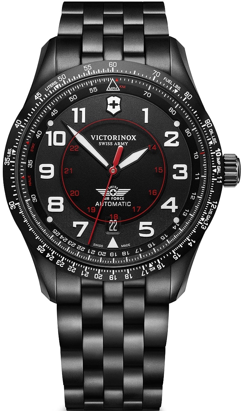 Victorinox herrklocka 241974 airboss svart/stål ø42 mm victorinox herrklocka 241974 airboss svart/stål ø42 mm