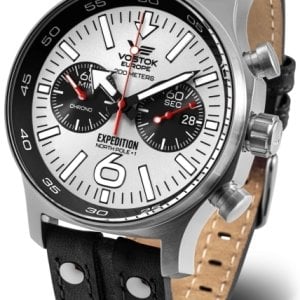 Vostok Europe Herrklocka 6S21-595A642Le Expedition Grå/Läder Ø47 mm