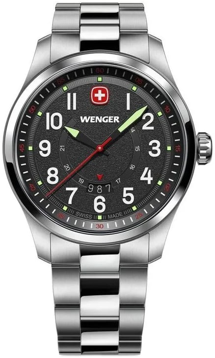 Wenger Herrklocka 01.0541.122 Terragraph Svart/Stål Ø43 mm