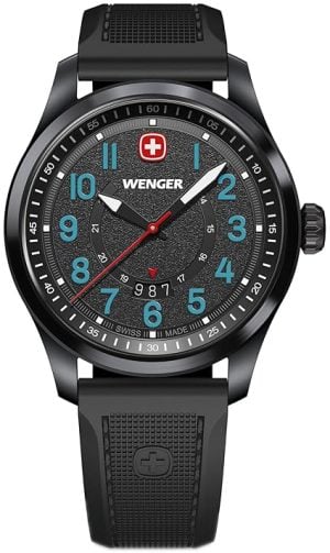 Wenger Herrklocka 01.0541.127 Terragraph Svart/Gummi Ø43 mm
