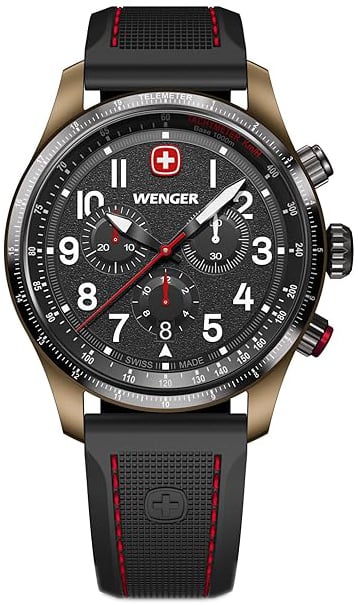 Wenger Herrklocka 01.0543.113 Terragraph Svart/Gummi Ø43 mm