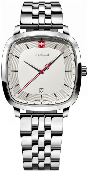 Wenger Herrklocka 01.1921.101 Vintage Silverfärgad/Stål