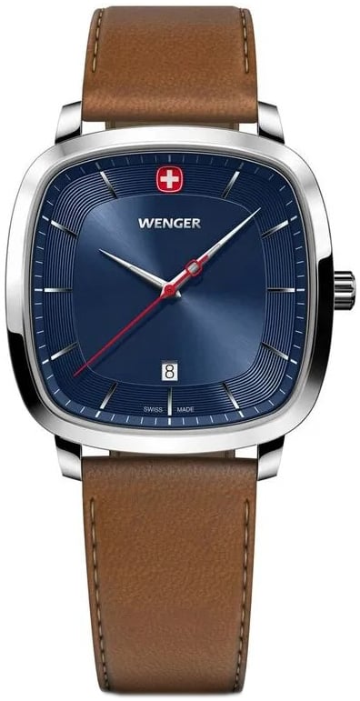 Wenger Herrklocka 01.1921.106 Vintage Blå/Läder
