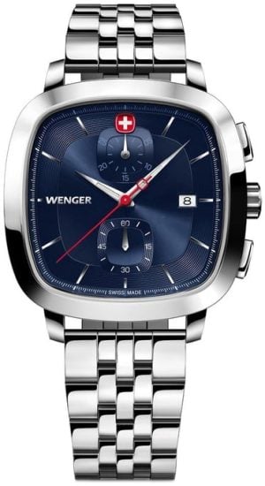 Wenger Herrklocka 01.1933.103 Vintage Blå/Stål