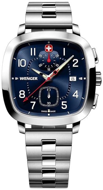 Wenger Herrklocka 01.1933.111 Vintage Blå/Stål