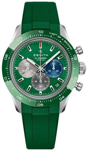 Zenith Herrklocka 03.3119.3600-56.R952 Chronomaster Sport Grön/Gummi