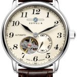 zeppelin herrklocka 76665 lz 127 graf beige/läder ø40 mm