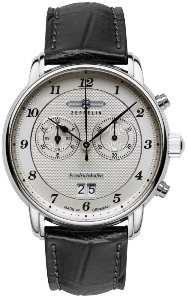 Zeppelin Herrklocka 85844 Friedrichshafen Silverfärgad/Läder Ø40 mm