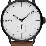 s.oliver herrklocka so-4179-lq s.oliver classic silverfärgad/läder