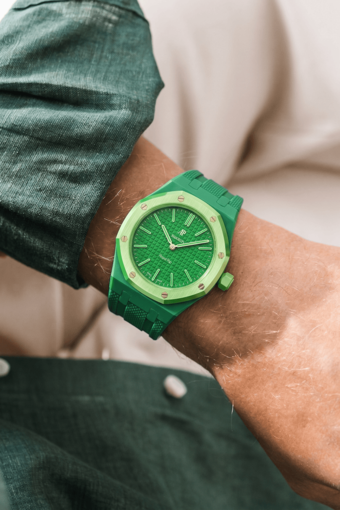 audemars piguet × swatch royal pop green eight armband.png