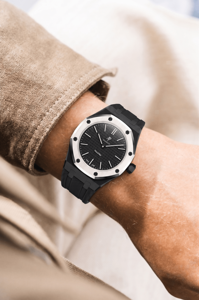 audemars piguet × swatch royal pop ocho negro armband