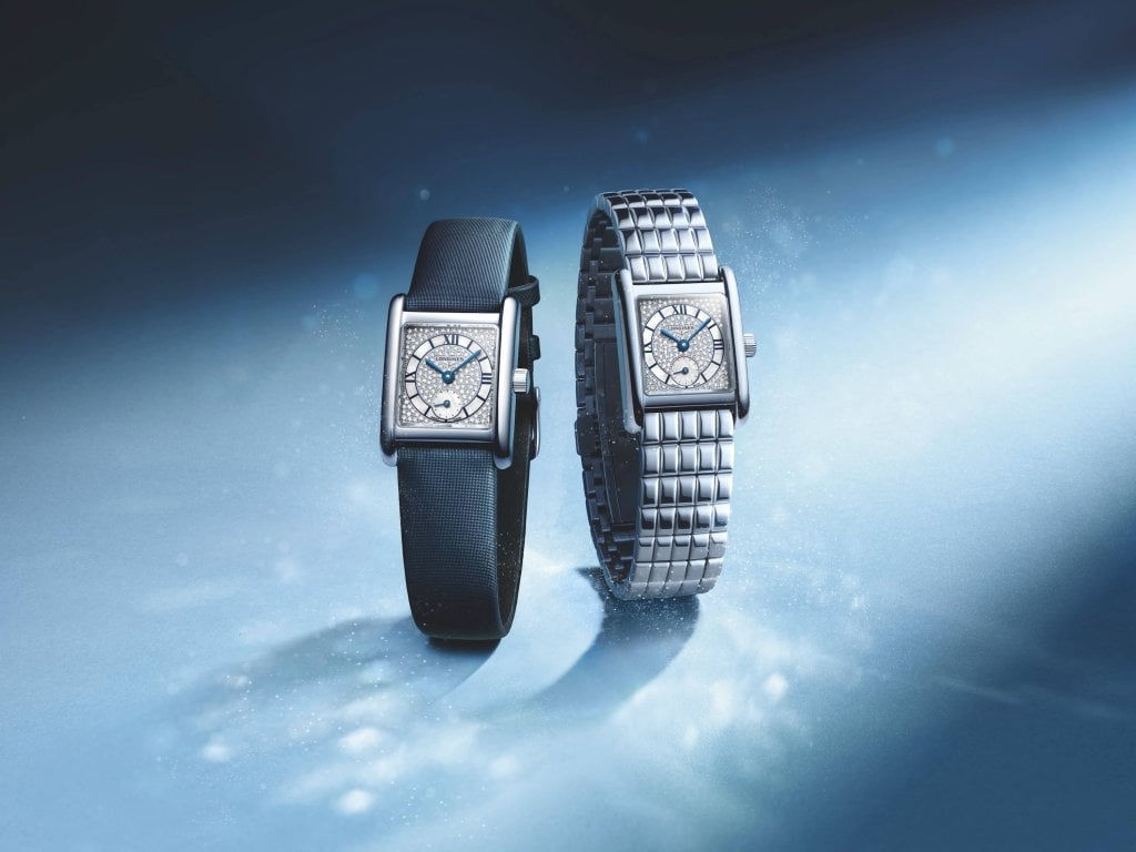 longines-mini-dolcevita-2026-snow-setting-steel-bracelet