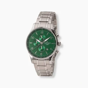 Jacques Lemans London herr, stål/grön 44 mm - 1-1844ZN