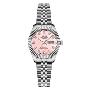 Nibosi Millbury Day-Date Silver Pink