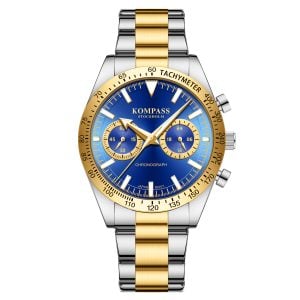 Kompass Airborne Chronograph Silver Gold Blue