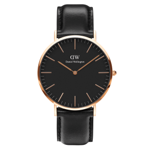 Rose Gold 40mm Watch Classic Sheffield Black