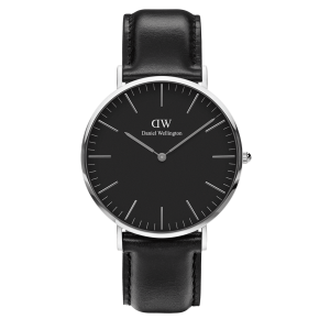 Silver 36mm Watch Classic Sheffield Black