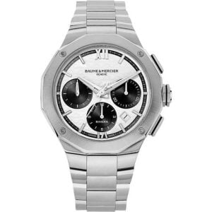 Baume & Mercier Riviera Kronograf Rostfritt Stål Vit Urtavla M0A10827