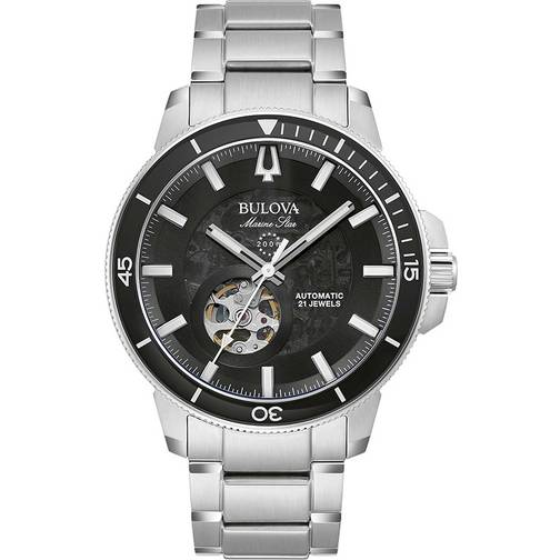 Bulova analog automatisk för män med armband i rostfritt 96a290, silver-svart, armband bulova analog automatisk för män med armband i rostfritt 96a290, silver-svart, armband