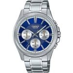 casio enticer analog rostfritt staal blaa urtavla quartz mtp 1375d 2a1