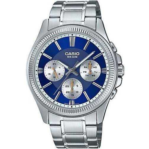 Casio enticer analog rostfritt stål blå urtavla quartz mtp-1375d-2a1 casio enticer analog rostfritt stål blå urtavla quartz mtp-1375d-2a1