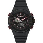 guess gw0269g3 svart gummi oe47 mm