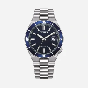 Citizen Automatic Blå/Silver, Stållänk - NJ0230-59L