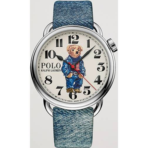 Polo ralph lauren 42mm automatic denim bear steel white dial polo ralph lauren 42mm automatic denim bear steel white dial