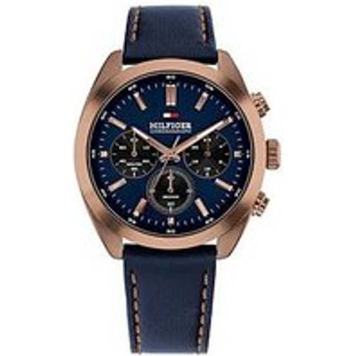 Tommy hilfiger chronograph blue leather strap watch w95381 tommy hilfiger chronograph blue leather strap watch w95381