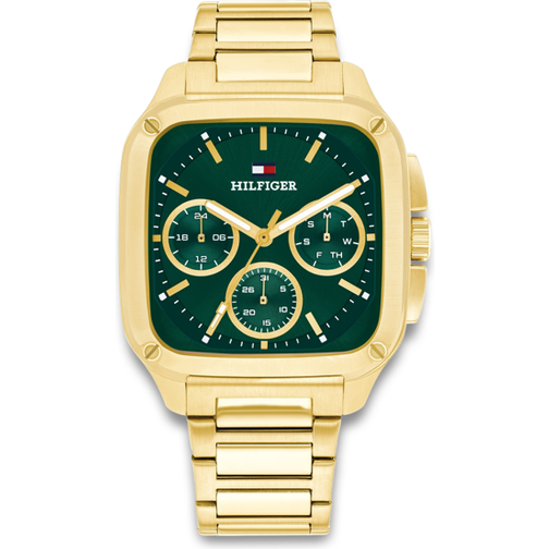 Tommy hilfiger grön quartz herrklocka guld rostfri stål tommy hilfiger grön quartz herrklocka guld rostfri stål