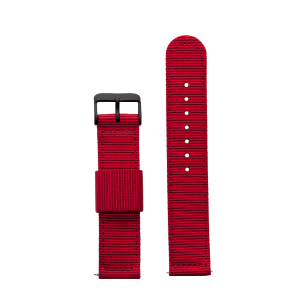 20mm Röd Nylon Klockband - Fjäderstift