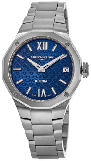 Baume & Mercier Damklocka M0A10727 Riviera Blå/Stål Ø33 mm