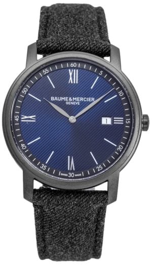 Baume & Mercier Herrklocka M0A10780 Blå/Läder Ø42 mm