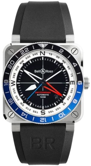Bell & Ross Herrklocka BR0393-COM-ST/SRB BR 03 Svart/Gummi 42x42