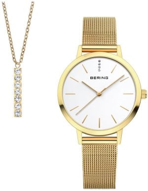 Bering Damklocka 13434-334-GWP Classic Vit/Gulguldtonat stål Ø34 mm