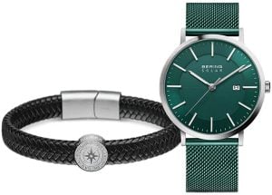 Bering Herrklocka 15439-808-GWP Solar Grön/Stål Ø39 mm