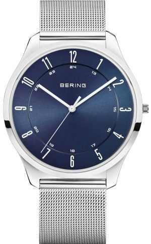 Bering Herrklocka 18340-307 Ultra Slim Blå/Stål Ø40 mm