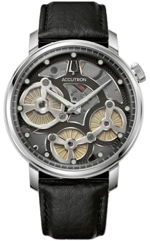 Bulova Herrklocka 26A210A Accutron Spaceview Evolution Grå/Läder