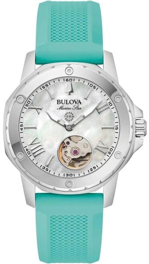Bulova Damklocka 96L325 Marine Star Vit/Gummi Ø35 mm