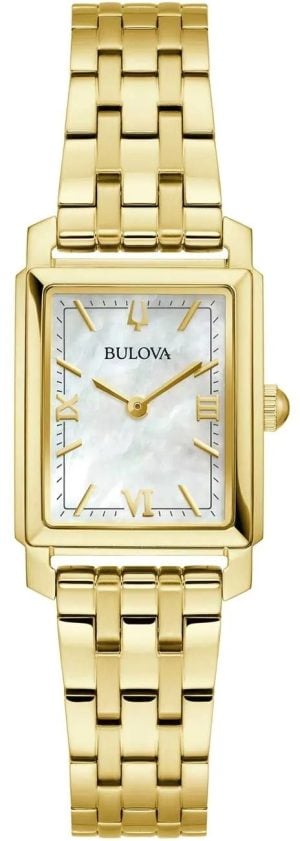 Bulova Damklocka 97L177 Sutton Vit/Guldtonat stål Ø21 mm
